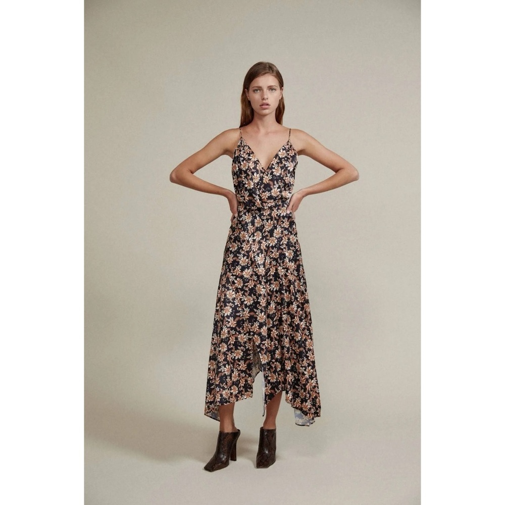 Acler Fall-Toned Floral Midi Dress
